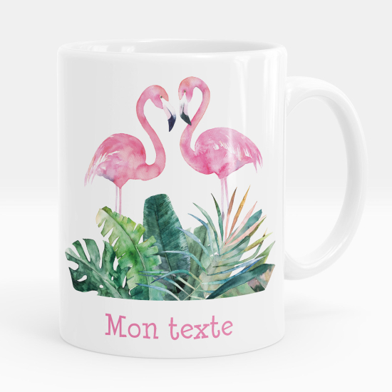 Personalisierte Tasse - Rosa Flamingos