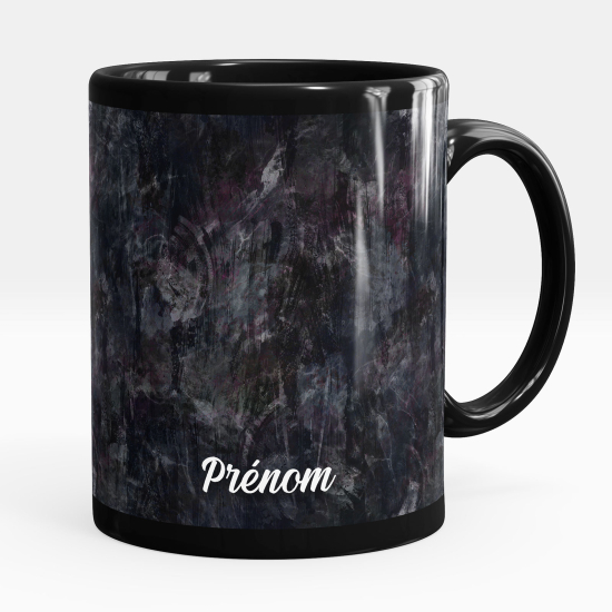 Personalisierte Tasse - Schwarze - Blumen
