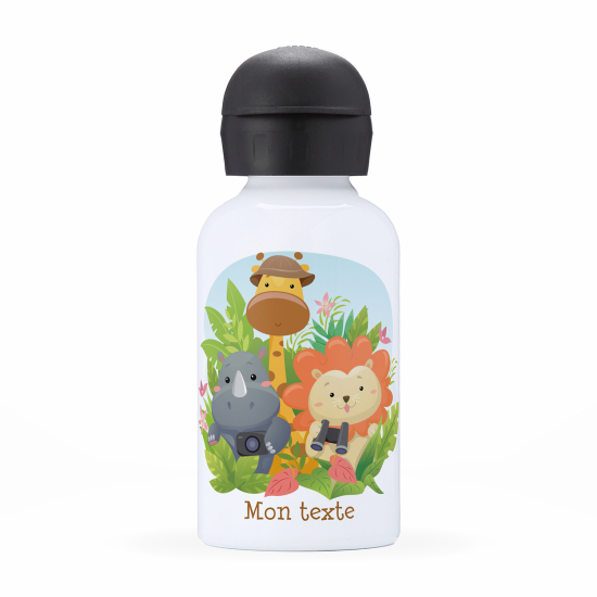 Personalisierte Thermosflasche für Kinder - Tiere des Dschungels