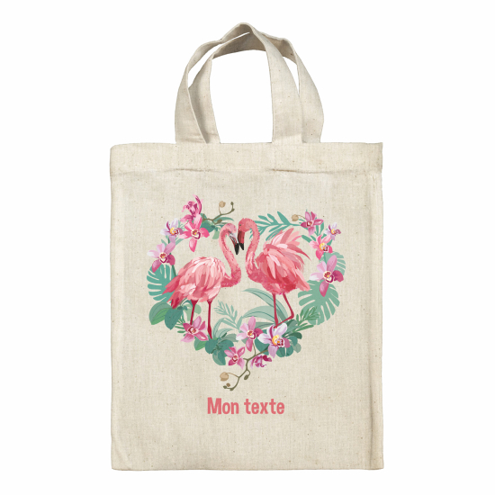 Personalisierte Tragetasche - Rosa Flamingos