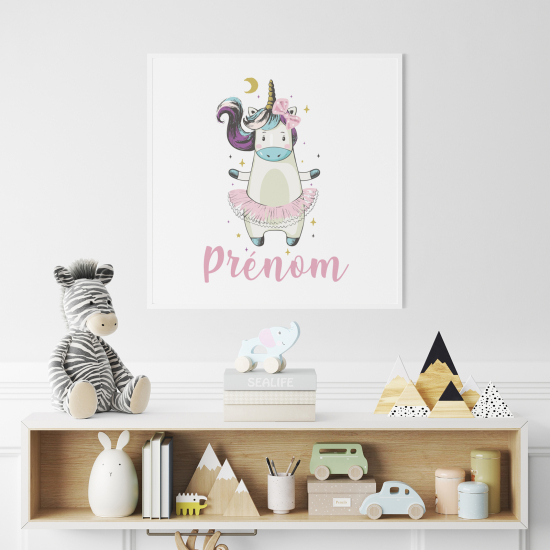 Personalisiertes Kinderposter - Ballerina Einhorn