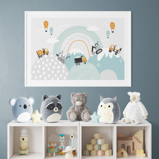 Personalisiertes Kinderposter - Baustellen-Lkw