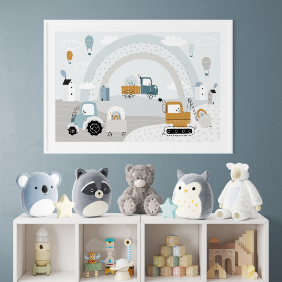 Personalisiertes Kinderposter - Baustellen-Lkw