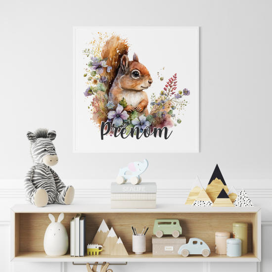 Personalisiertes Kinderposter - Eichhörnchen