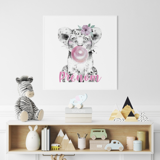 Personalisiertes Kinderposter - Löwe Blase