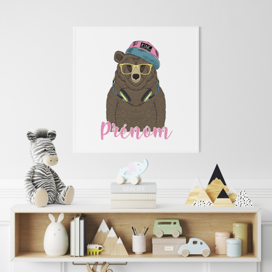 Personalisiertes Kinderposter - Musikbär