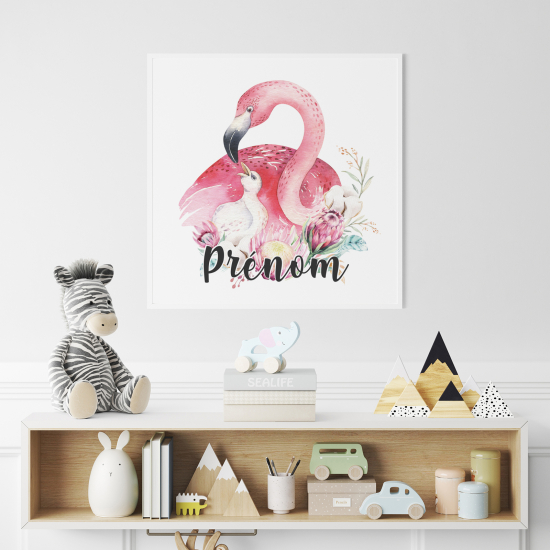 Personalisiertes Kinderposter - Rosa Flamingo