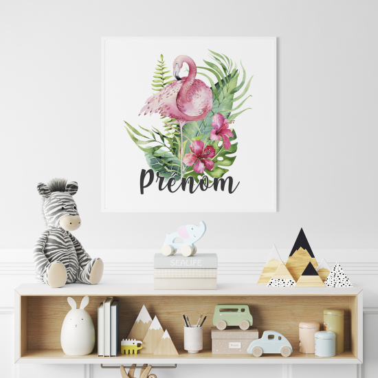 Personalisiertes Kinderposter - Rosa Flamingo