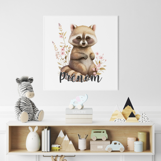 Personalisiertes Kinderposter - Waschbär