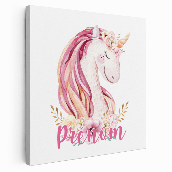 Personalisiertes Leinwandbild Kinderzimmer - Einhorn