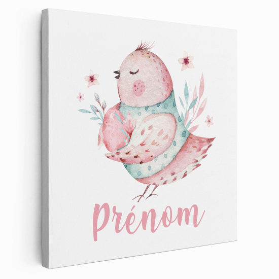 Personalisiertes Leinwandbild Kinderzimmer - Vogel