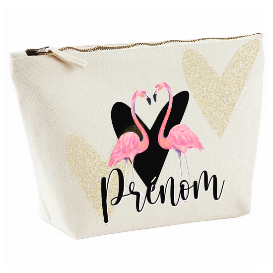 Personalisiertes Täschchen - Rosa Flamingos
