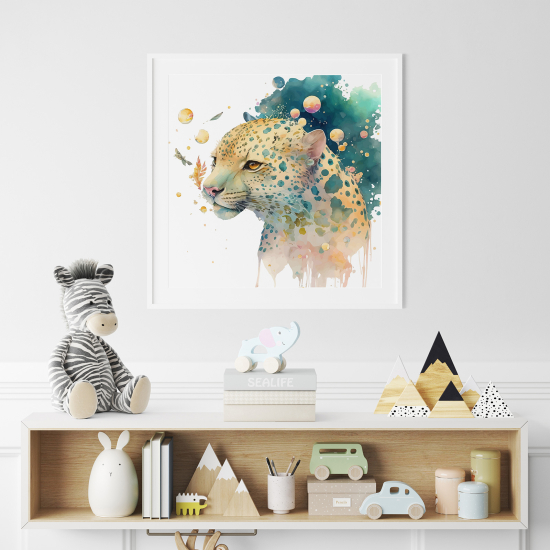 Poster Kinder - Bunter Leopard