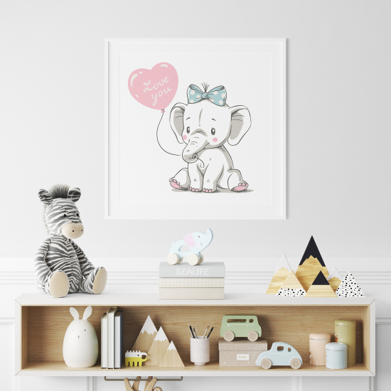 Poster Kinder - Elefant Herz