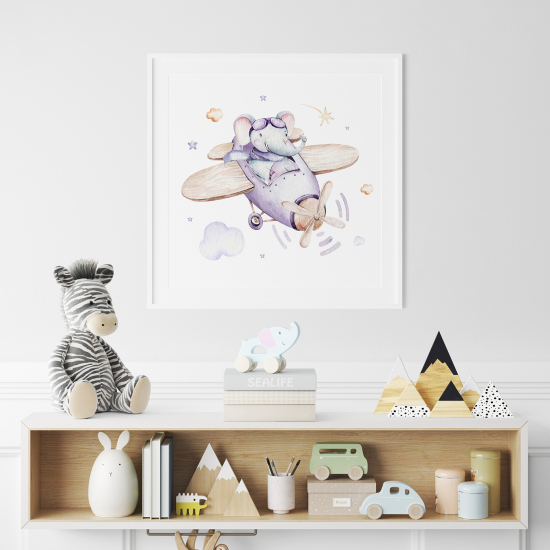 Poster Kinder - Flieger-Elefant