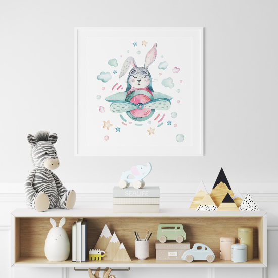 Poster Kinder - Flugzeughase