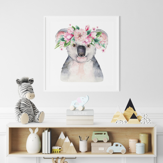 Poster Kinder - Koala Blumen