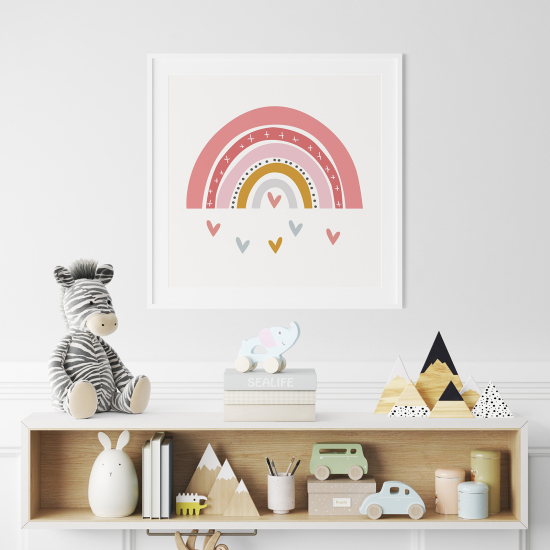 Poster Kinder - Regenbogen Herz