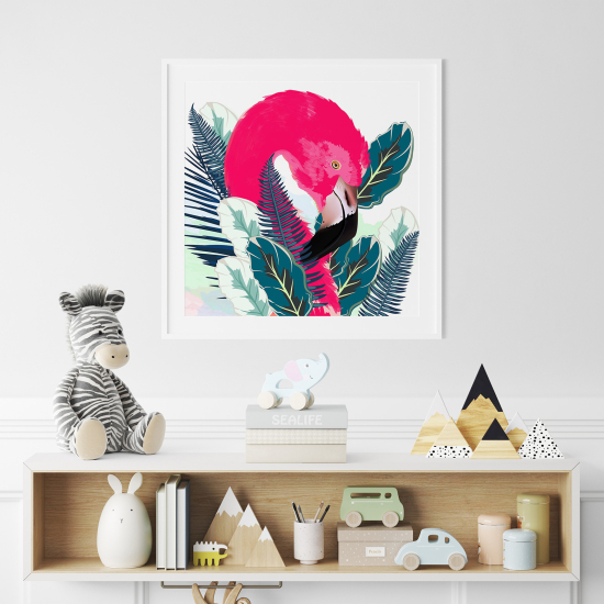 Poster Kinder - Rosa Flamingo