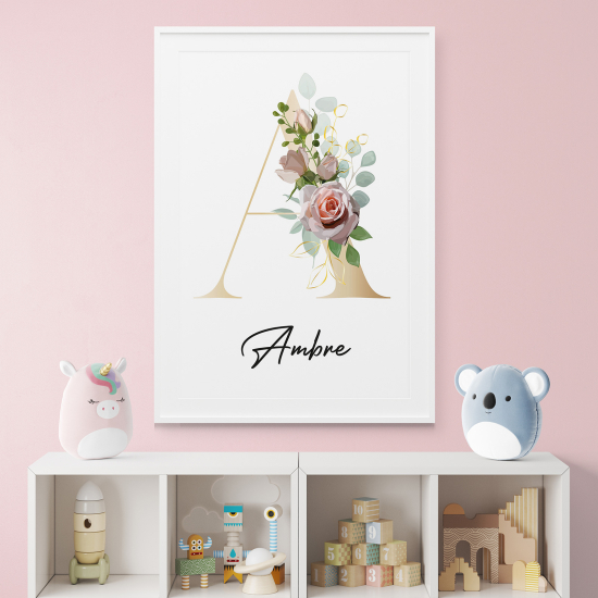 Poster mit Monogramm - Buchstabe A
