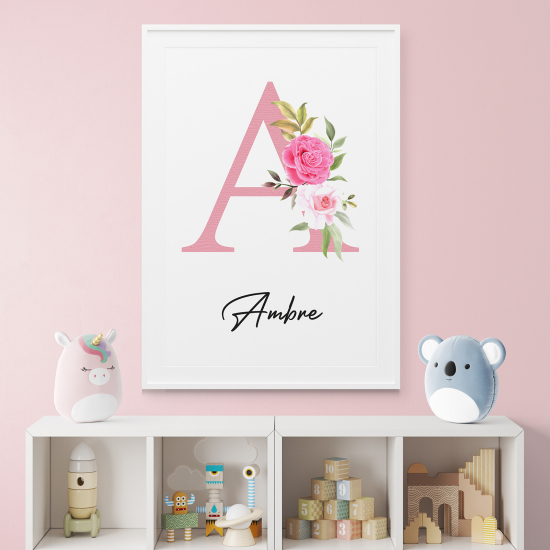 Poster mit Monogramm - Buchstabe A