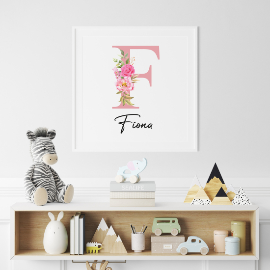 Poster mit Monogramm - Buchstabe F