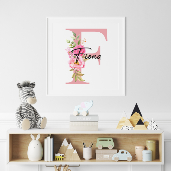 Poster mit Monogramm - Buchstabe F
