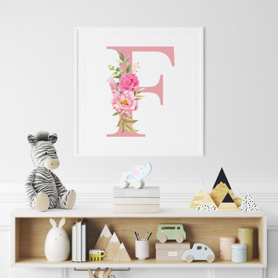 Poster mit Monogramm - Buchstabe F