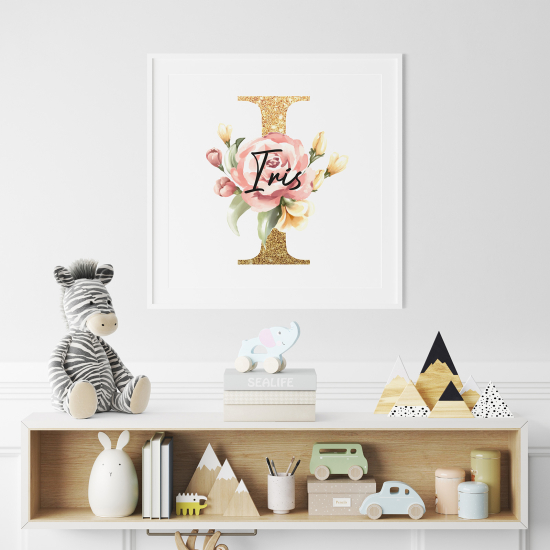 Poster mit Monogramm - Buchstabe I