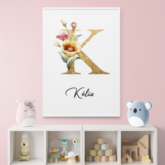 Poster mit Monogramm - Buchstabe K