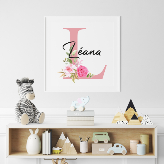 Poster mit Monogramm - Buchstabe L