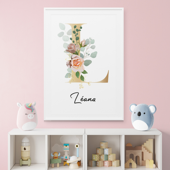 Poster mit Monogramm - Buchstabe L