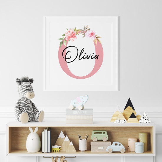 Poster mit Monogramm - Buchstabe O