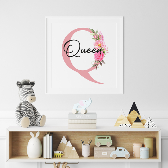 Poster mit Monogramm - Buchstabe Q