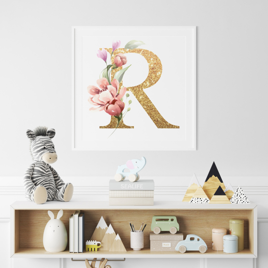Poster mit Monogramm - Buchstabe R