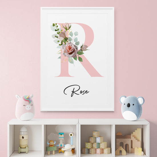 Poster mit Monogramm - Buchstabe R