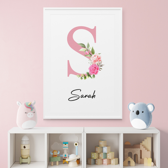 Poster mit Monogramm - Buchstabe S
