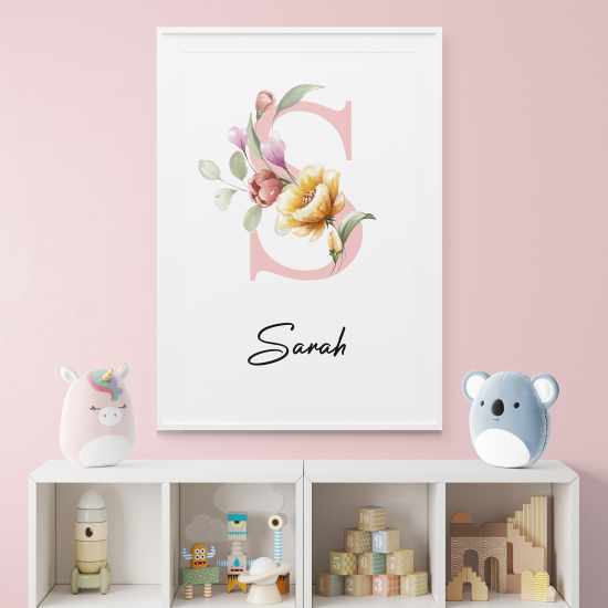 Poster mit Monogramm - Buchstabe S