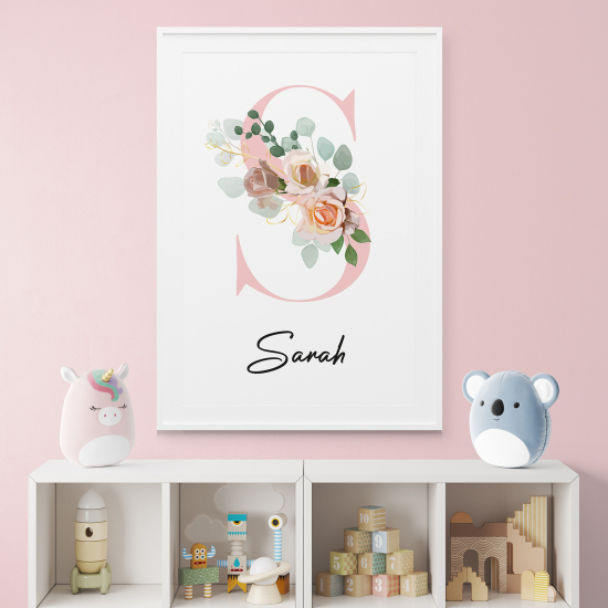 Poster mit Monogramm - Buchstabe S