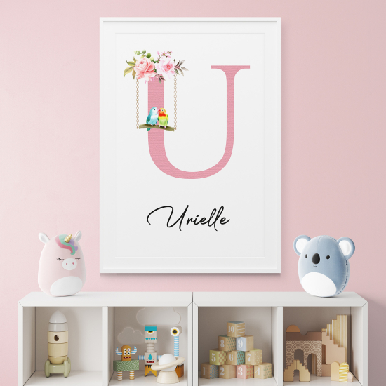 Poster mit Monogramm - Buchstabe U