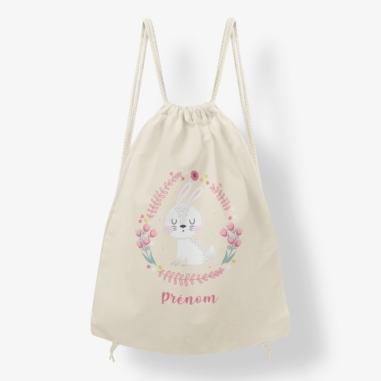 Rucksack kinder personalisiertBlumiger Hase