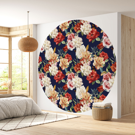 Runde Fototapete - Blumenmotiv
