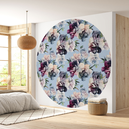 Runde Fototapete - Blumenmotiv