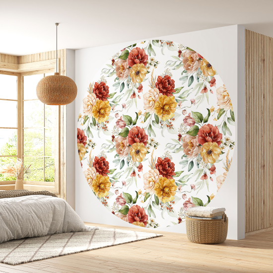 Runde Fototapete - Blumenmotiv