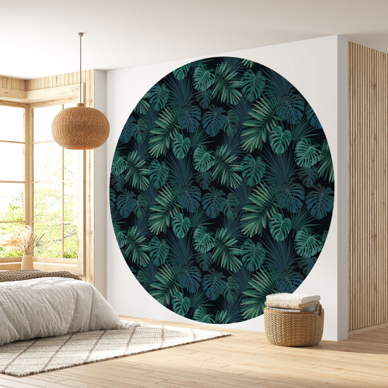 Runde Fototapete - Blumenmotiv