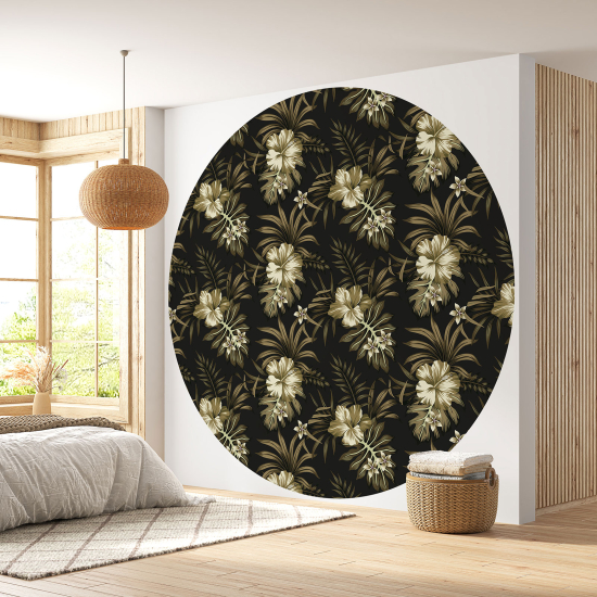 Runde Fototapete - Blumenmotiv