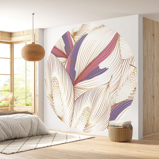 Runde Fototapete - Blumenmotiv