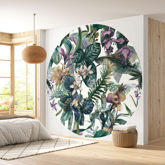 Runde Fototapete - Blumenmotiv