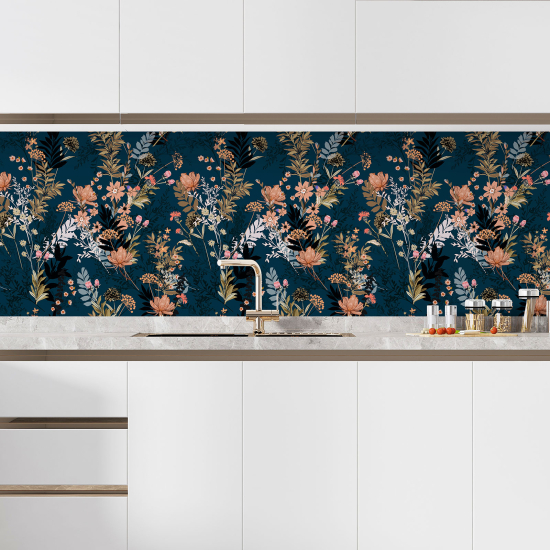 Selbstklebende Küchenrückwand - Blumen
