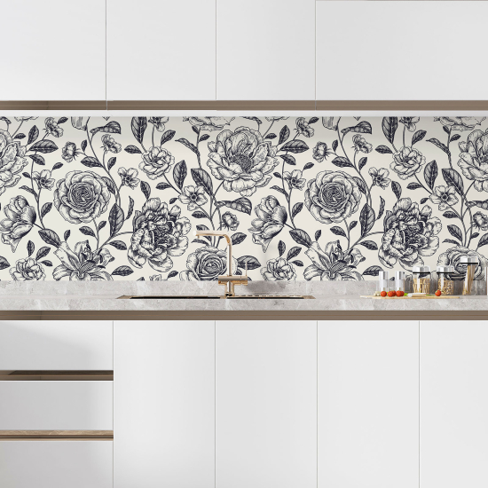 Selbstklebende Küchenrückwand - Blumen